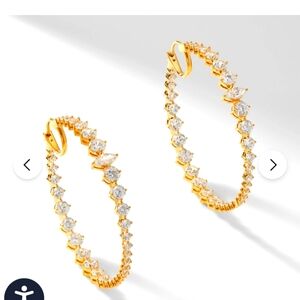 SALE❣️Stunning NADRI LEAH GOLD HOOP CZ EARRINGS